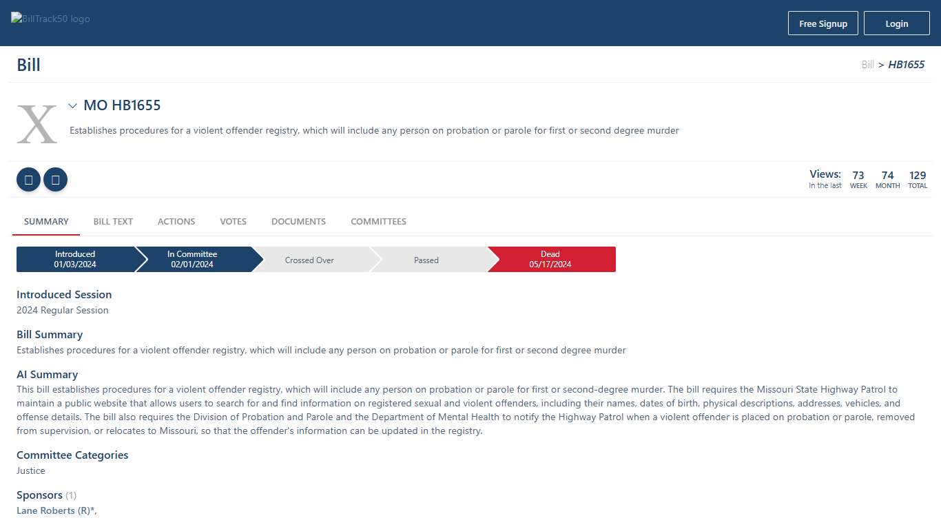 MO HB1655 | BillTrack50